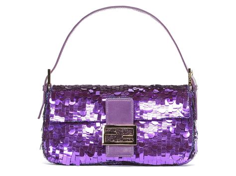 fendi purple sequin|purple Fendi baguette.